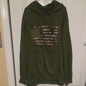 Realtree Olive Camouflage Flag Hoodie